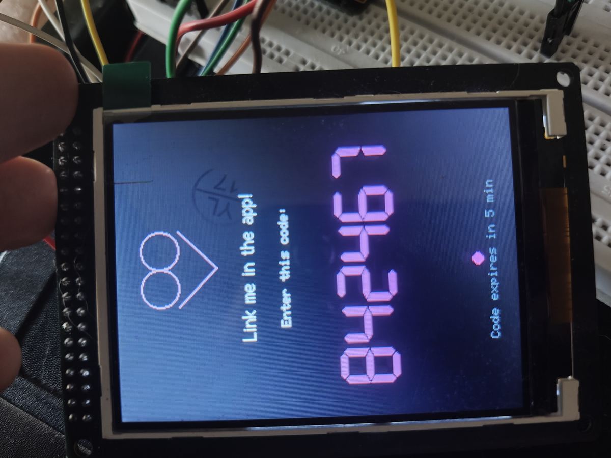 Box display — pairing code