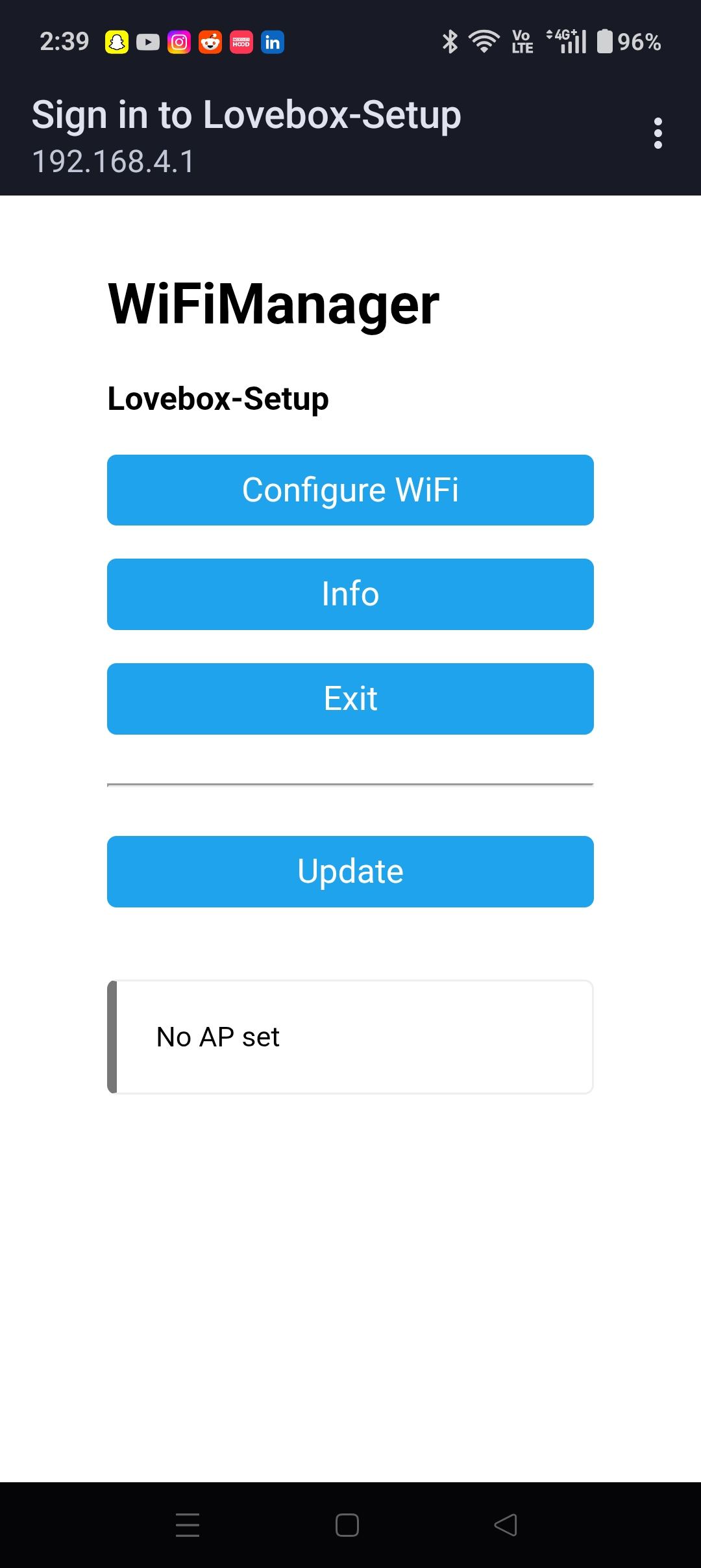 Phone — WiFiManager captive portal